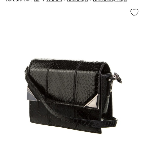 Barbara Bui Black Elaphe Snakeskin Madness Crossbody Bag One Size - Picture 2 of 12
